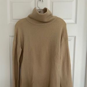 Oversized Tan Turtleneck Sweater
